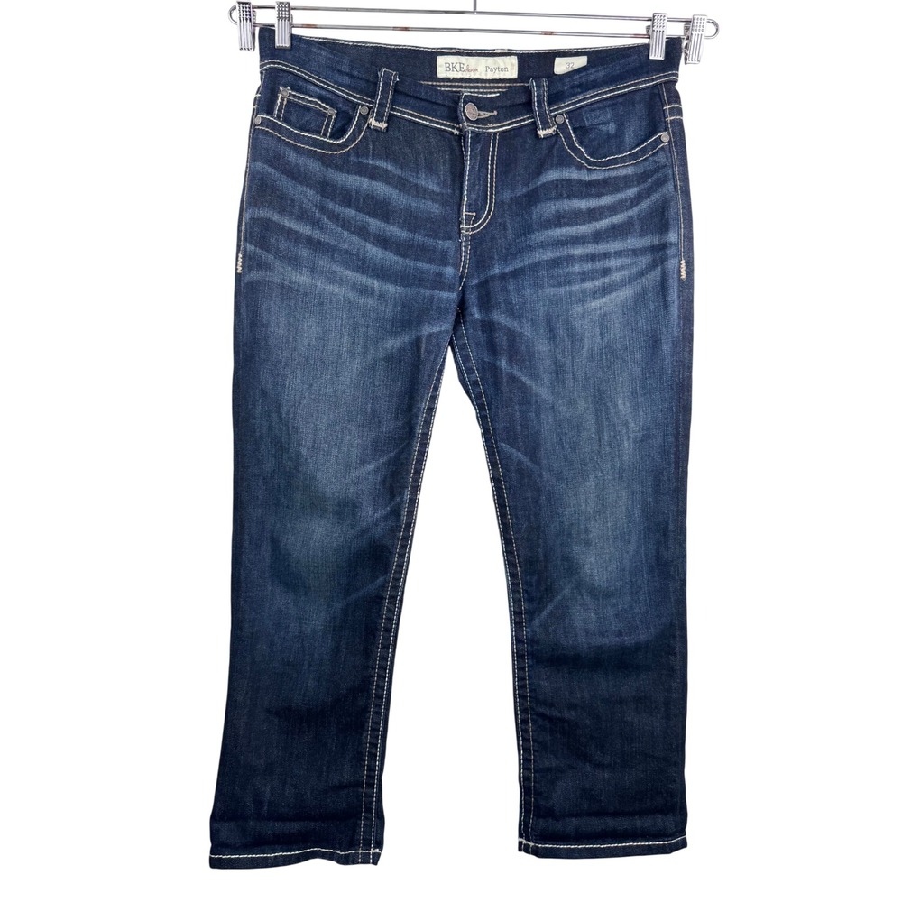 BKE Payton Bootcut crop Jeans Dark Wash Size 32 embroidered western‎ retro Y2K
